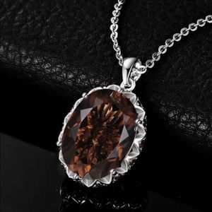 COPY - 8ct Natural Smoky Quartz Sterling Silver Pendant